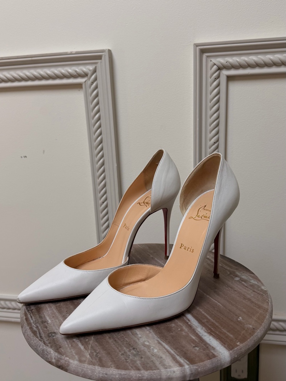 Christian Louboutin White Nappa Iriza 100mm